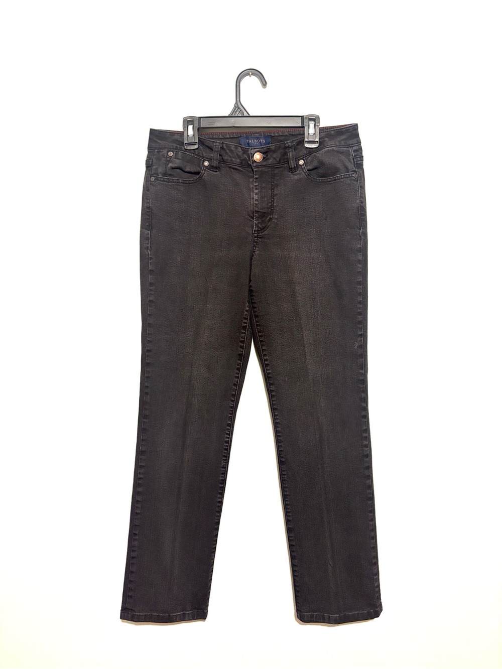 TALBOTS Woman’s Curvy Straight Leg Jeans BLACK Size 6